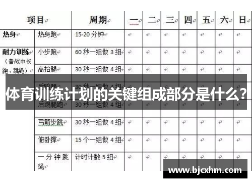 体育训练计划的关键组成部分是什么？